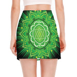 Anahata Chakra Mandala Print Side Slit Mini Skirt