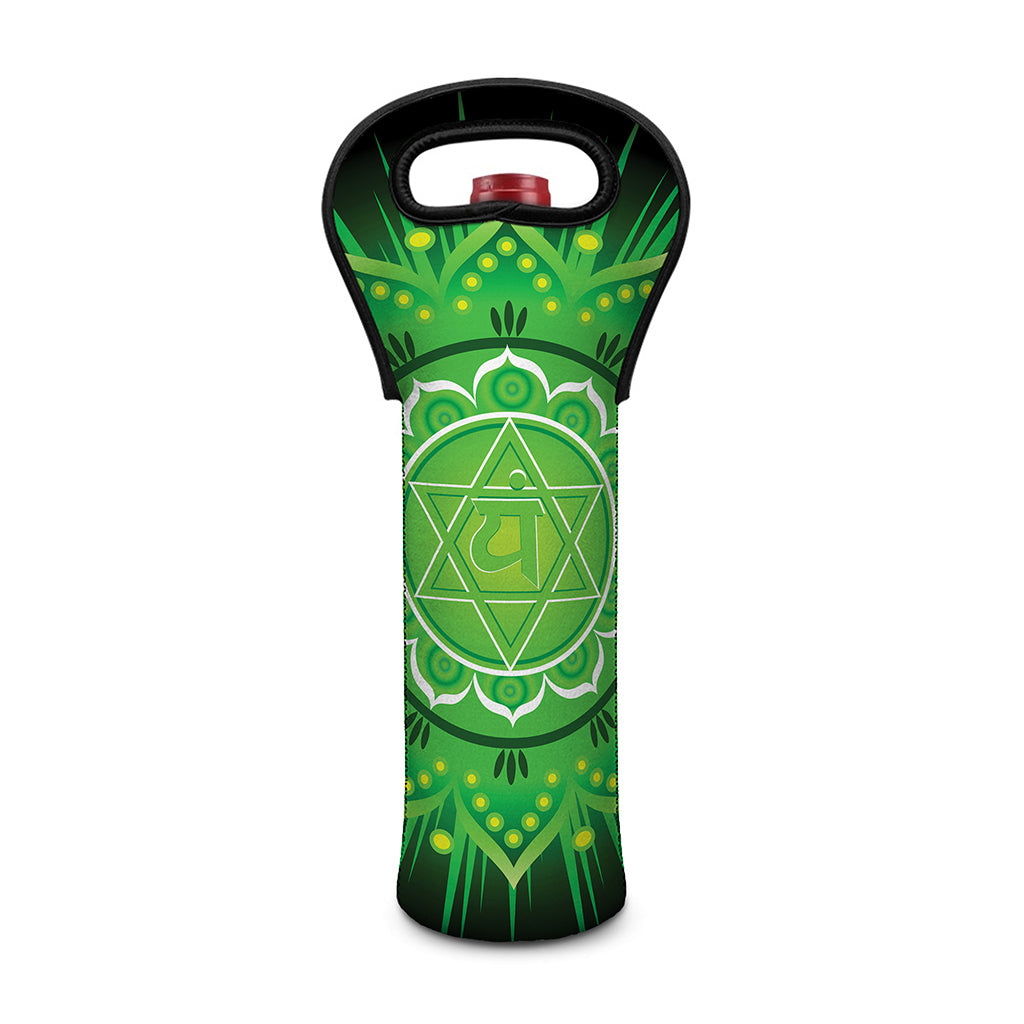 Anahata Chakra Mandala Print Single Neoprene Wine Tote
