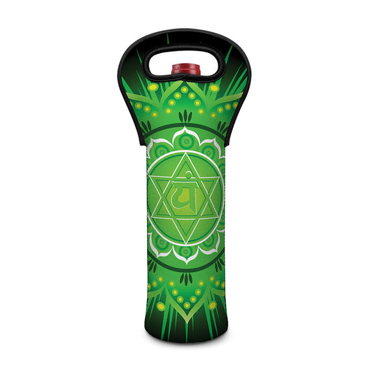 Anahata Chakra Mandala Print Single Neoprene Wine Tote