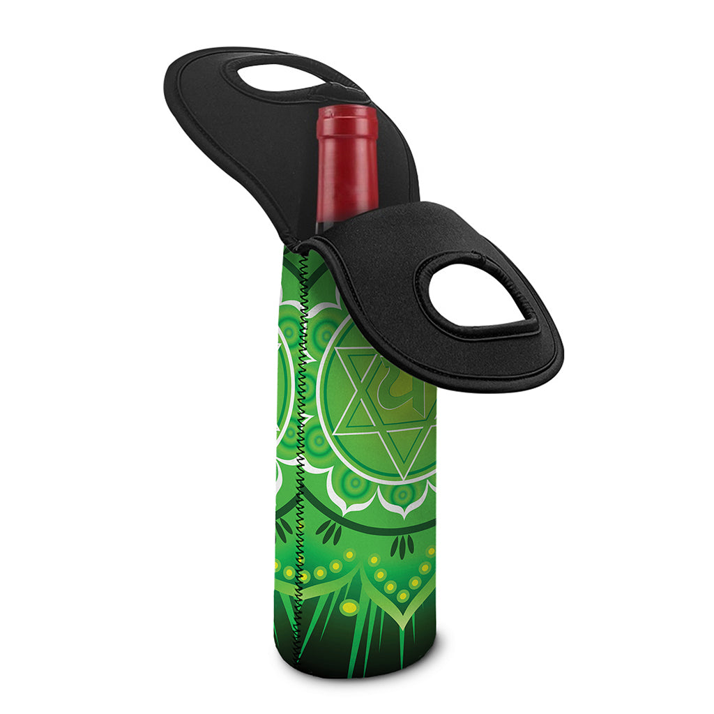 Anahata Chakra Mandala Print Single Neoprene Wine Tote
