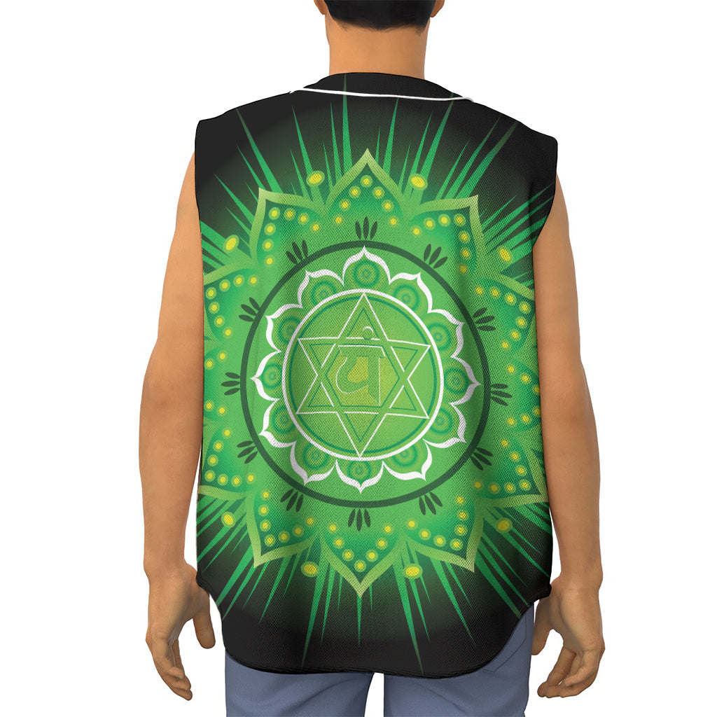 Anahata Chakra Mandala Print Sleeveless Baseball Jersey