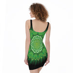Anahata Chakra Mandala Print Sleeveless Bodycon Dress
