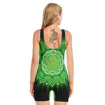 Anahata Chakra Mandala Print Sleeveless One Piece Swimsuit