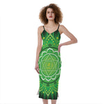 Anahata Chakra Mandala Print Slim Fit Midi Cami Dress