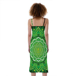 Anahata Chakra Mandala Print Slim Fit Midi Cami Dress