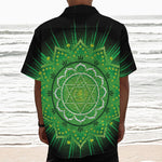 Anahata Chakra Mandala Print Textured Short Sleeve Shirt