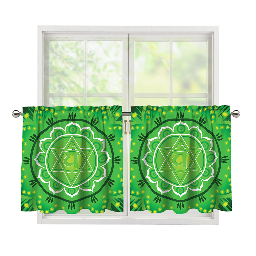 Anahata Chakra Mandala Print Tier Curtains