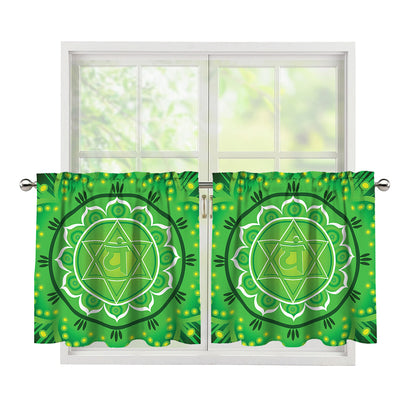 Anahata Chakra Mandala Print Tier Curtains