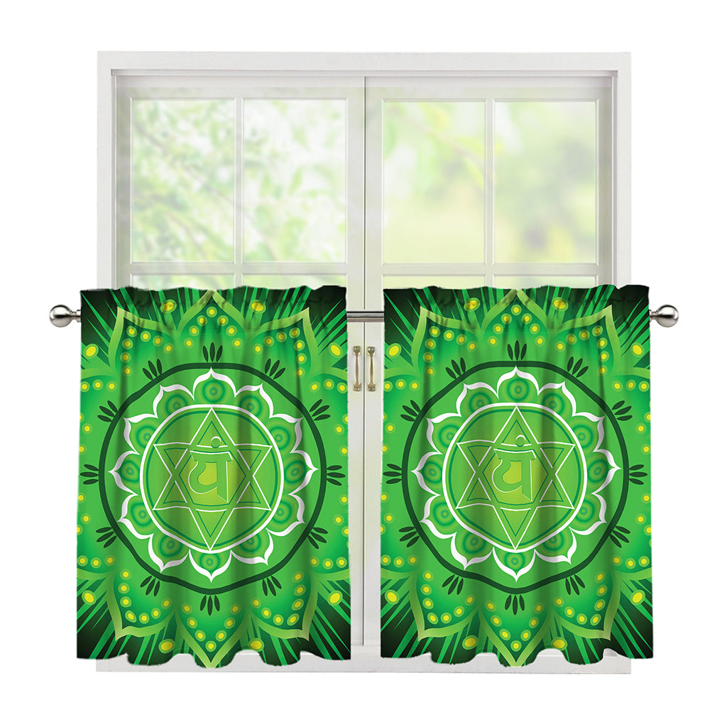 Anahata Chakra Mandala Print Tier Curtains