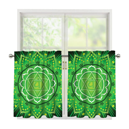 Anahata Chakra Mandala Print Tier Curtains