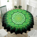 Anahata Chakra Mandala Print Waterproof Round Tablecloth