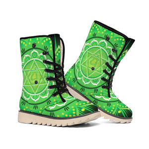 Anahata Chakra Mandala Print Winter Boots