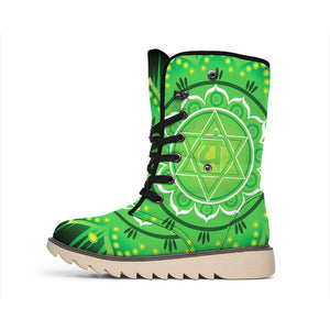 Anahata Chakra Mandala Print Winter Boots