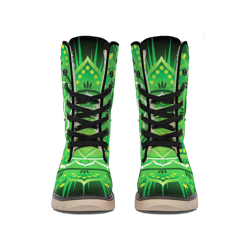 Anahata Chakra Mandala Print Winter Boots