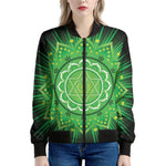 Anahata Chakra Mandala Print Women's Bomber Jacket