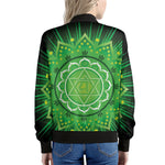 Anahata Chakra Mandala Print Women's Bomber Jacket