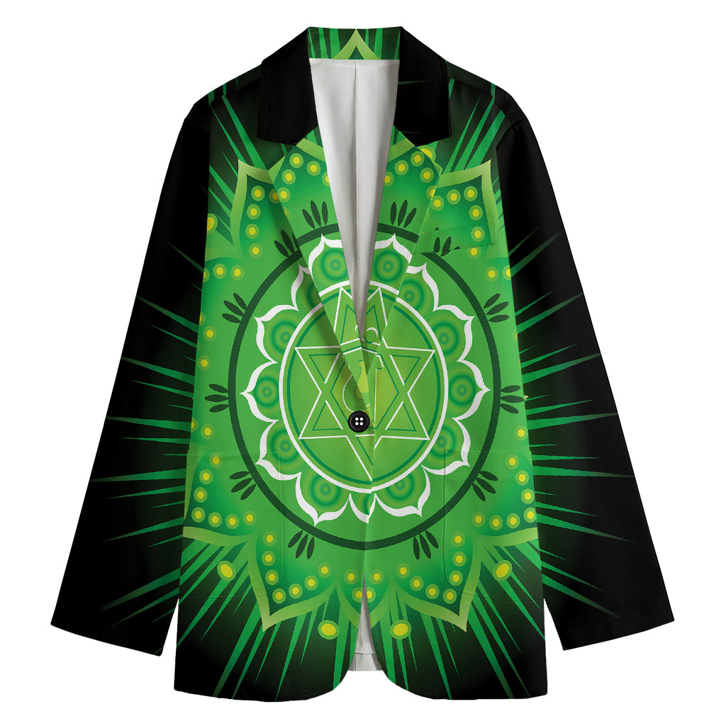 Anahata Chakra Mandala Print Women's Cotton Blazer