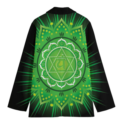 Anahata Chakra Mandala Print Women's Cotton Blazer