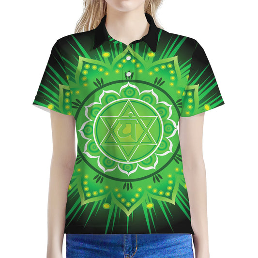 Anahata Chakra Mandala Print Women's Polo Shirt