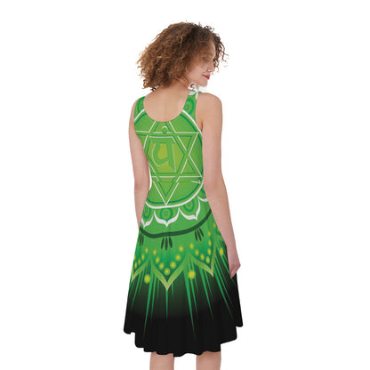 Anahata Chakra Mandala Print Women's Sleeveless Dress