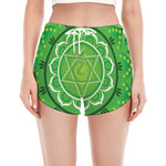 Anahata Chakra Mandala Print Women's Split Running Shorts