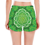 Anahata Chakra Mandala Print Women's Split Running Shorts