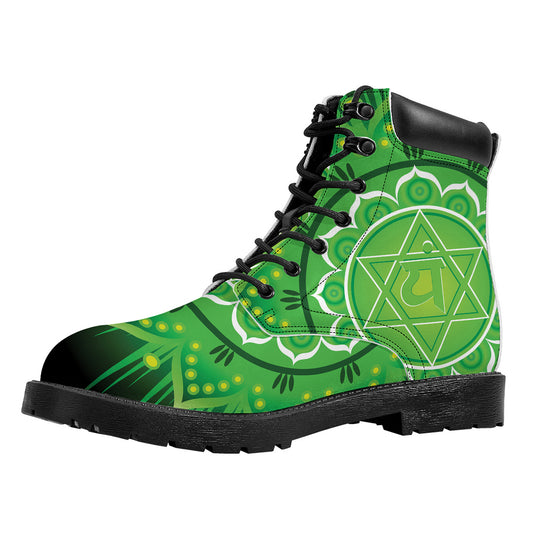 Anahata Chakra Mandala Print Work Boots