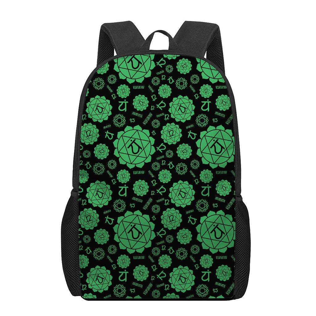 Anahata Chakra Pattern Print 17 Inch Backpack