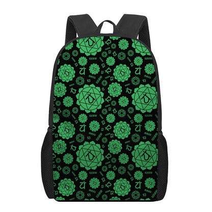 Anahata Chakra Pattern Print 17 Inch Backpack