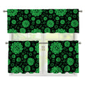 Anahata Chakra Pattern Print 3 Piece Kitchen Curtains