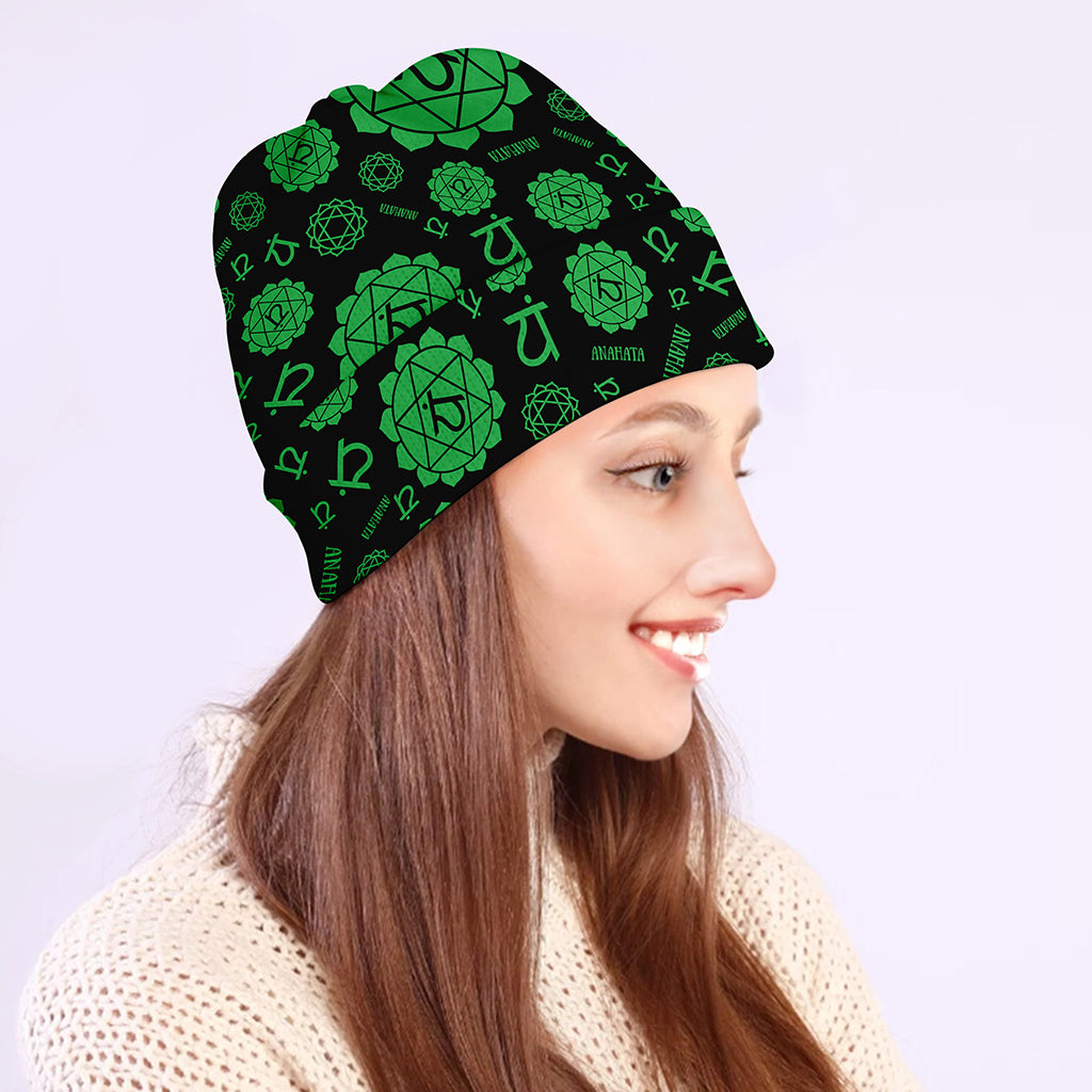 Anahata Chakra Pattern Print Beanie