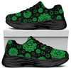 Anahata Chakra Pattern Print Black Chunky Shoes