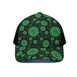 Anahata Chakra Pattern Print Black Mesh Trucker Cap