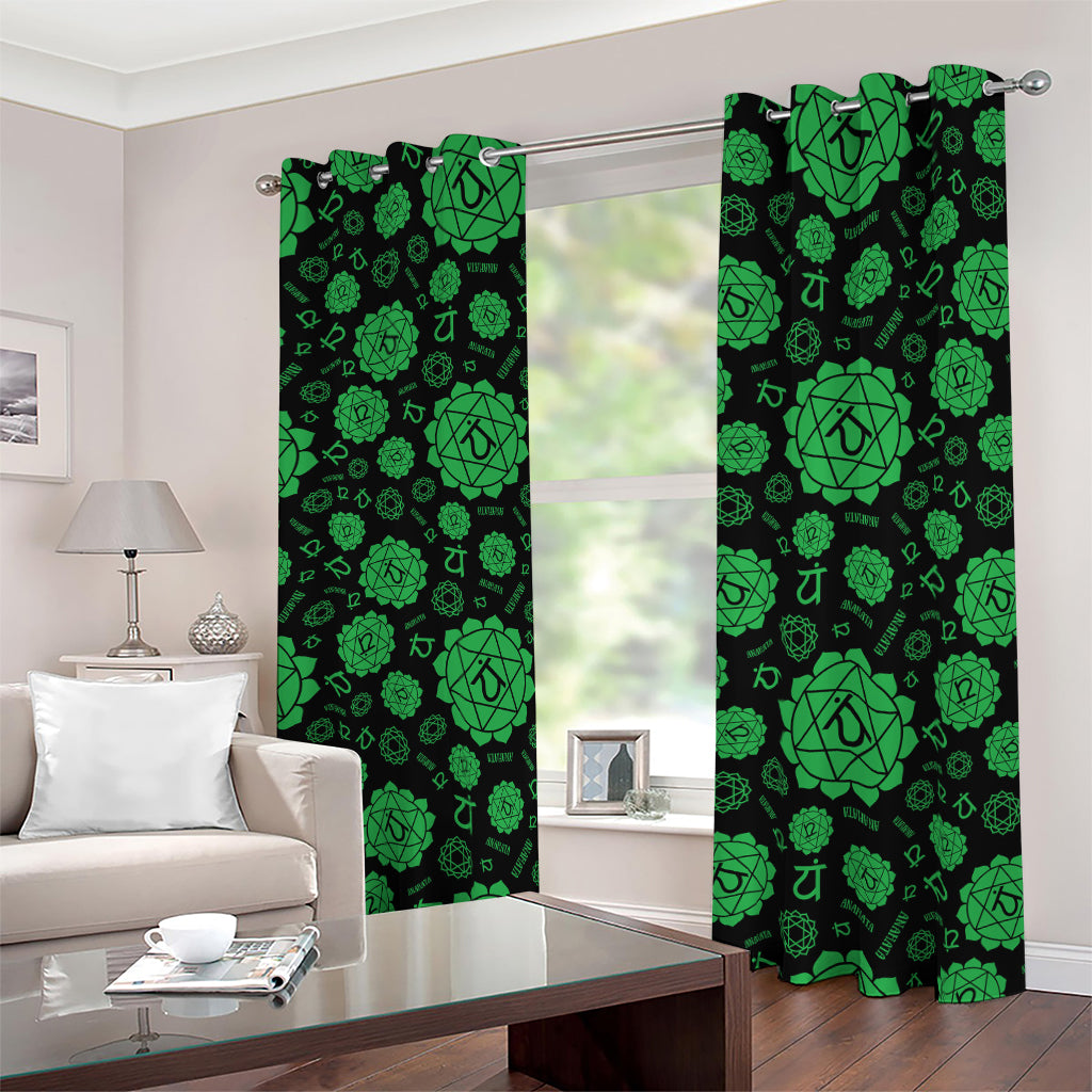 Anahata Chakra Pattern Print Blackout Grommet Curtains