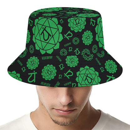 Anahata Chakra Pattern Print Bucket Hat