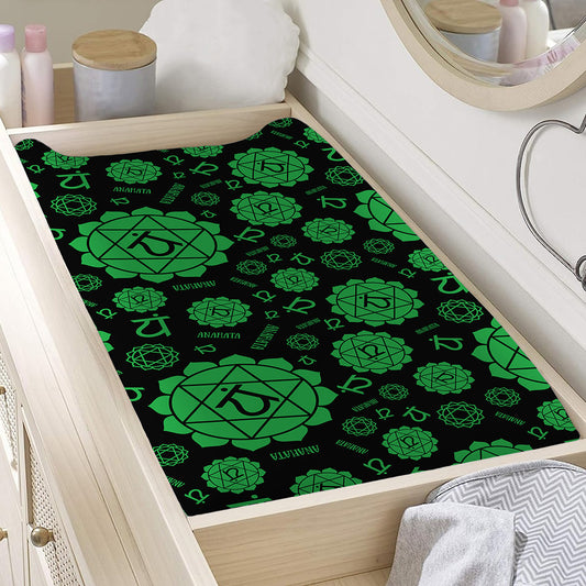 Anahata Chakra Pattern Print Changing Pad Cover
