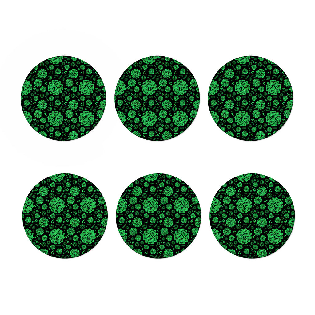 Anahata Chakra Pattern Print Coaster Set
