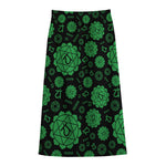 Anahata Chakra Pattern Print Cotton Front Slit Maxi Skirt