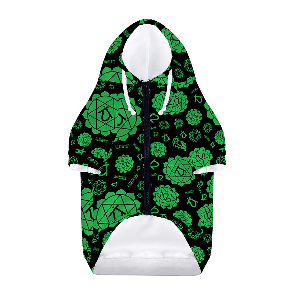 Anahata Chakra Pattern Print Dog Zip Up Hoodie