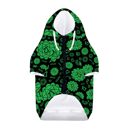 Anahata Chakra Pattern Print Dog Zip Up Hoodie