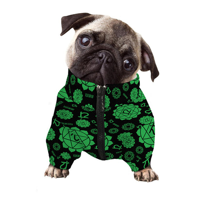 Anahata Chakra Pattern Print Dog Zip Up Jacket
