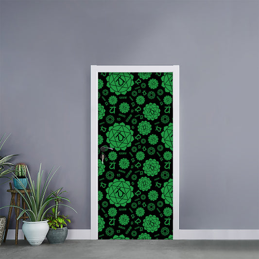 Anahata Chakra Pattern Print Door Sticker