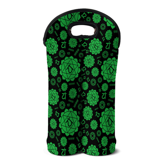 Anahata Chakra Pattern Print Double Neoprene Wine Tote