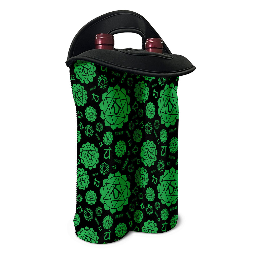 Anahata Chakra Pattern Print Double Neoprene Wine Tote