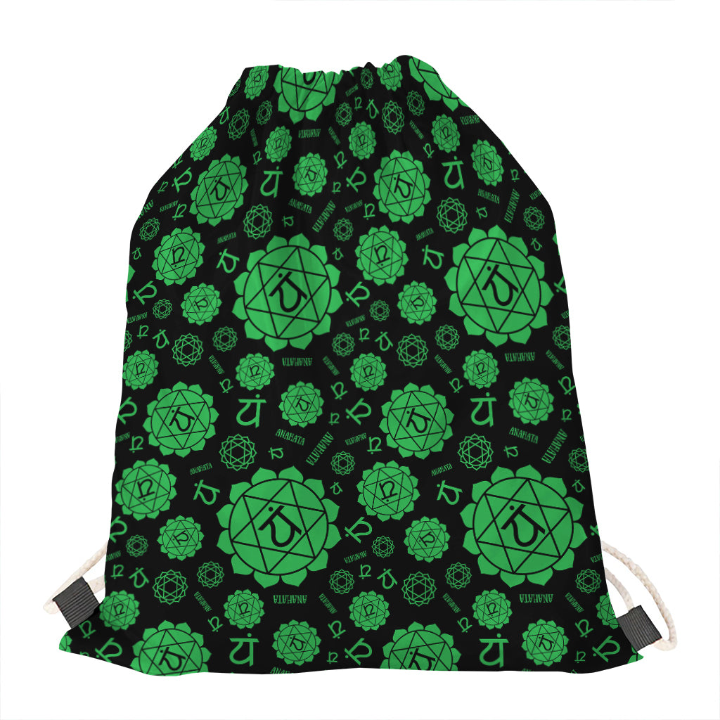 Anahata Chakra Pattern Print Drawstring Bag