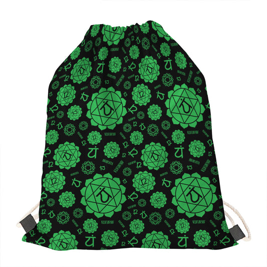 Anahata Chakra Pattern Print Drawstring Bag