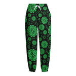 Anahata Chakra Pattern Print Fleece Lined Knit Pants