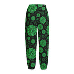 Anahata Chakra Pattern Print Fleece Lined Knit Pants