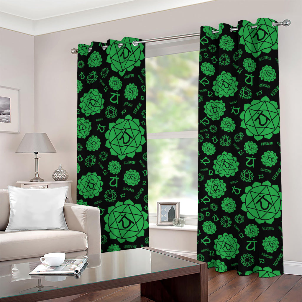 Anahata Chakra Pattern Print Grommet Curtains