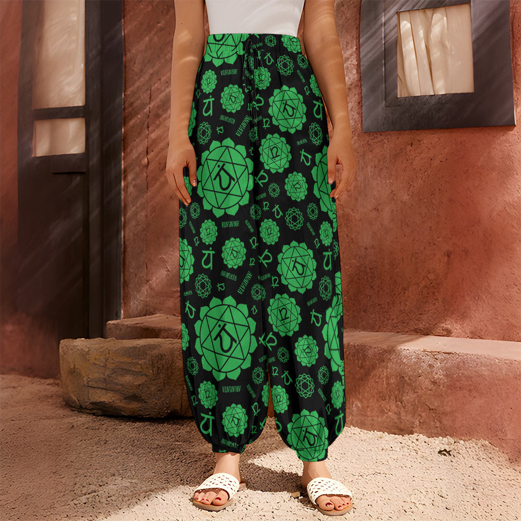 Anahata Chakra Pattern Print Harem Pants
